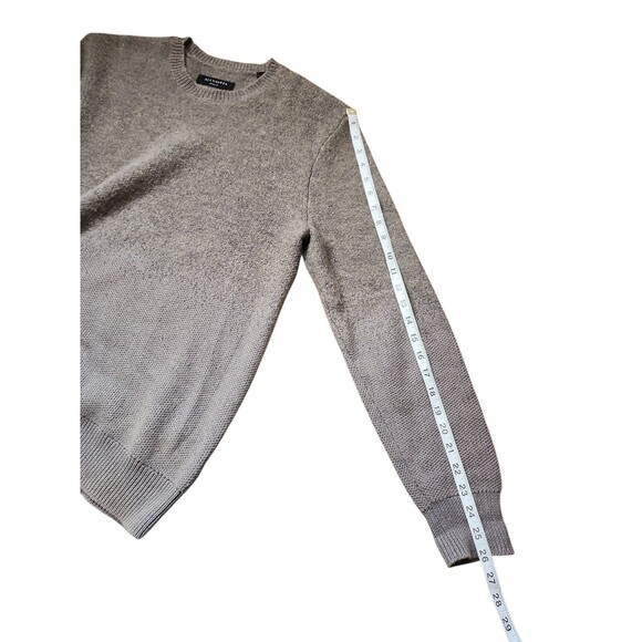 Allsaints Ombre Waffle Knit Crewneck Sweater Mens Medium Dark Taupe Streetwear - Picture 7 of 7